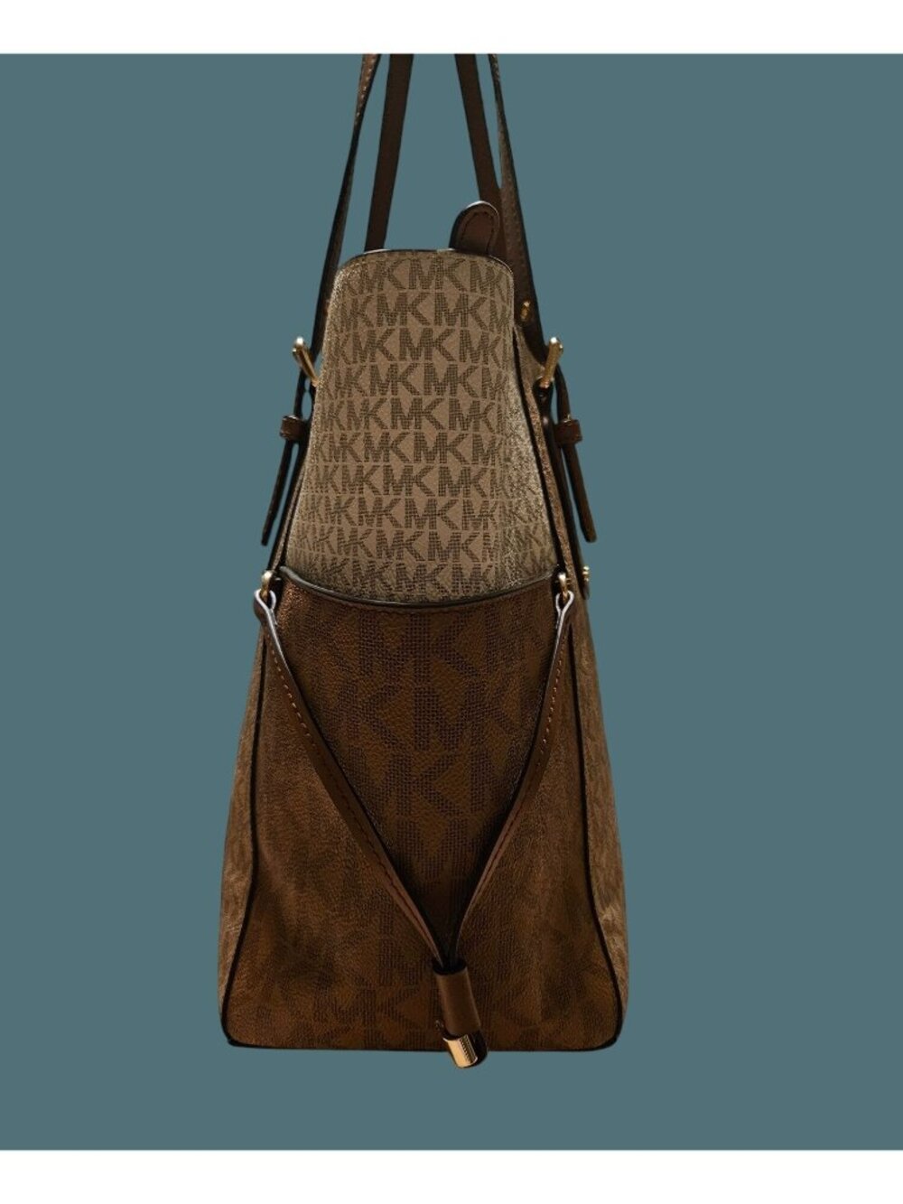 Michael Kors Voyager Color Block Signature Logo Tote Shoulder Bag - Picture 3 of 16